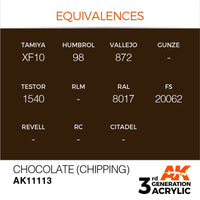 AK Interactive AK11113 Chocolate (Chipping) Acrylic Paint 17ml (3rd Generation)