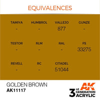 AK Interactive AK11117 Golden Brown Acrylic Paint 17ml (3rd Generation)