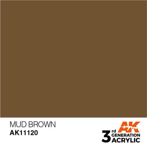 AK Interactive AK11120 Mud Brown Acrylic Paint 17ml (3rd Generation)
