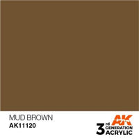 AK Interactive AK11120 Mud Brown Acrylic Paint 17ml (3rd Generation)