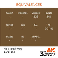 AK Interactive AK11120 Mud Brown Acrylic Paint 17ml (3rd Generation)