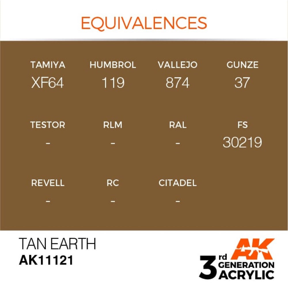 AK Interactive AK11121 Tan Earth Acrylic Paint 17ml (3rd Generation)