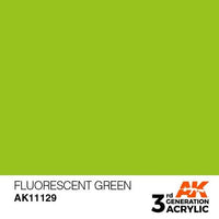 AK Interactive AK11129 Fluorescent Green Acrylic Paint 17ml (3rd Generation)
