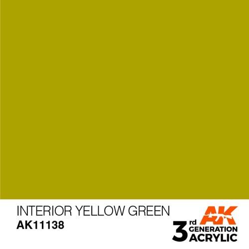 AK Interactive AK11138 Interior Yellow Green Acrylic Paint 17ml (3rd Generation)