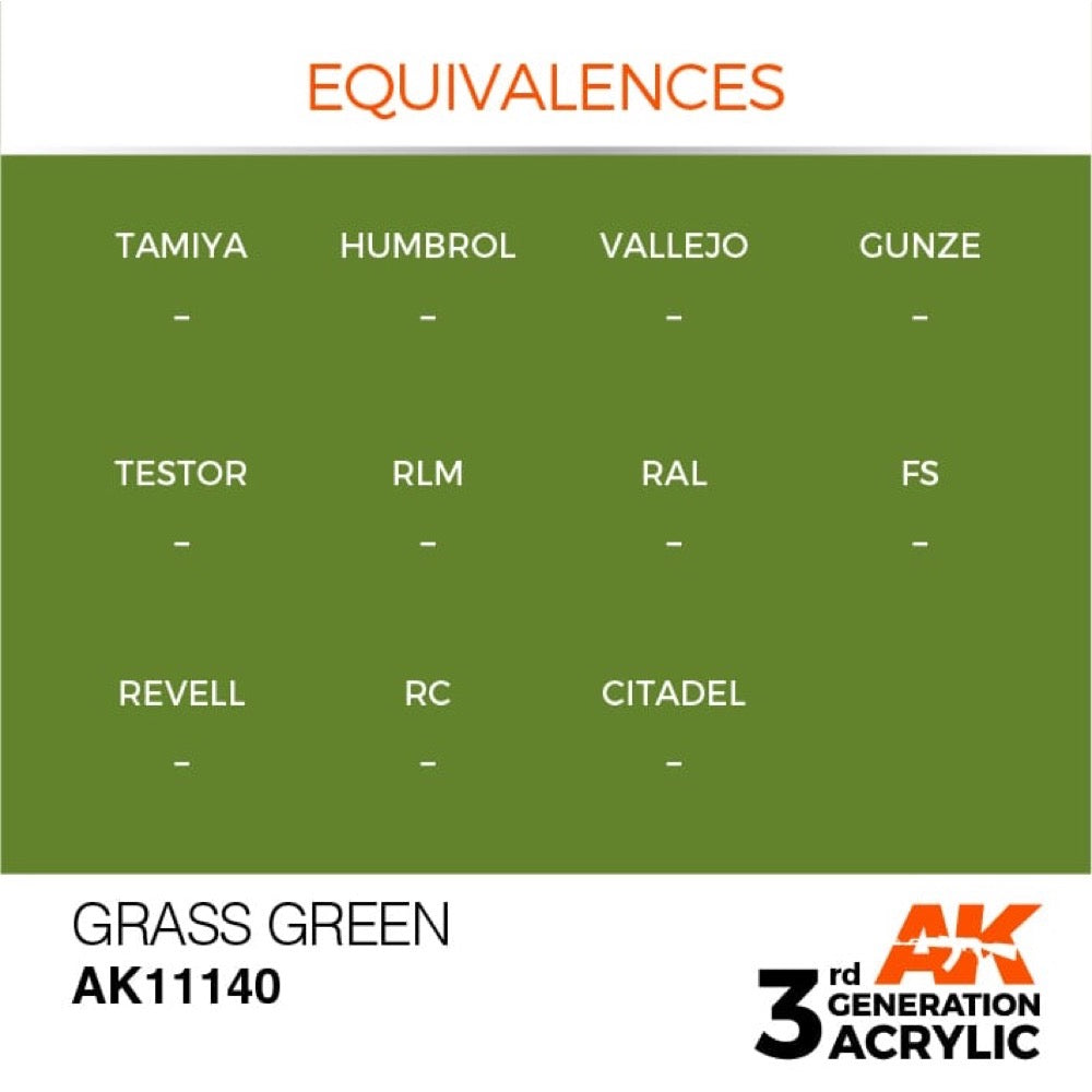 AK Interactive AK11140 Grass Green Acrylic Paint 17ml (3rd Generation)
