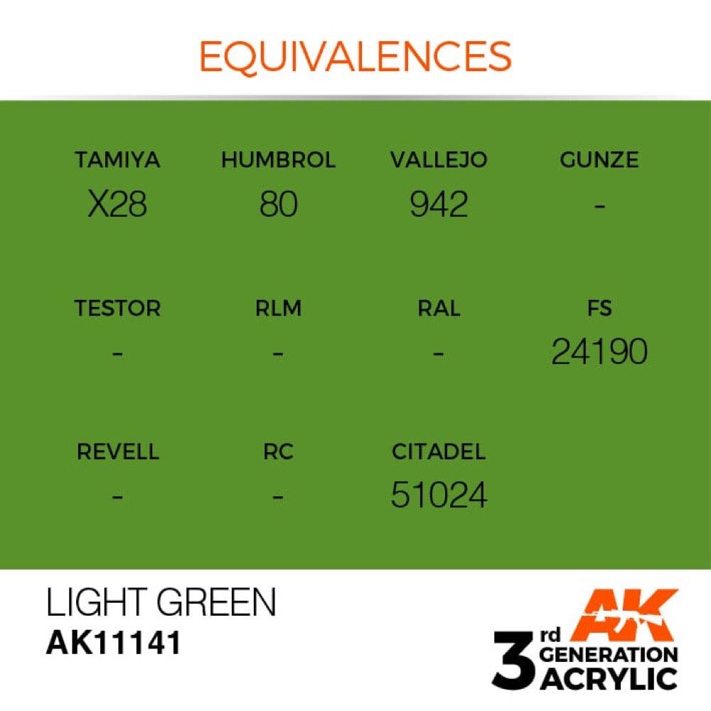 AK Interactive AK11141 Light Green Acrylic Paint 17ml (3rd Generation)