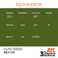 AK Interactive AK11147 Olive Green Acrylic Paint 17ml (3rd Generation)