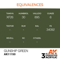 AK Interactive AK11150 Gunship Green Acrylic Paint 17ml (3rd Generation)