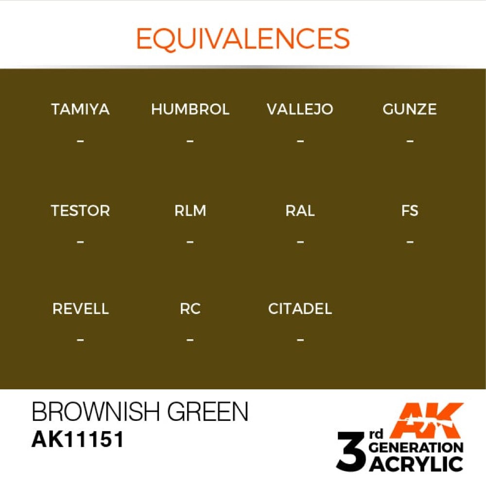 AK Interactive AK11151 Brownish Green Acrylic Paint 17ml (3rd Generation)