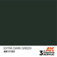 AK Interactive AK11153 Extra Dark Green Acrylic Paint 17ml (3rd Generation)