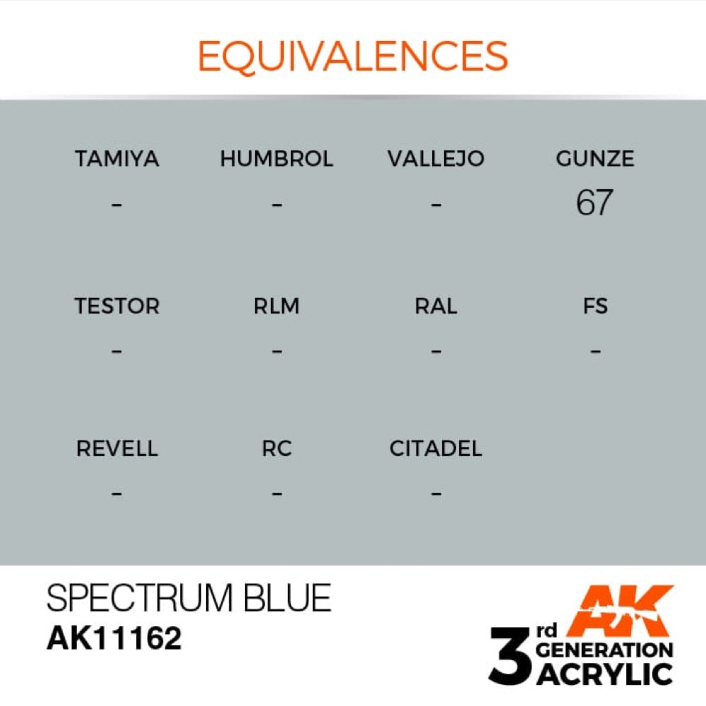 AK Interactive AK11162 Spectrum Blue Acrylic Paint 17ml (3rd Generation)