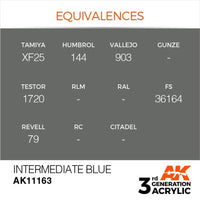 AK Interactive AK11163 Intermediate Blue Acrylic Paint 17ml (3rd Generation)