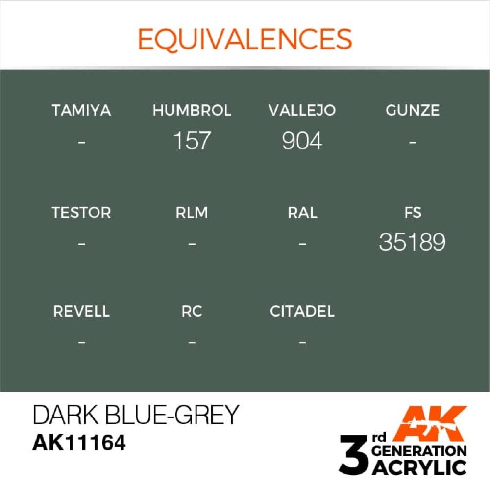 AK Interactive AK11164 Dark Blue-Grey Acrylic Paint 17ml (3rd Generation)