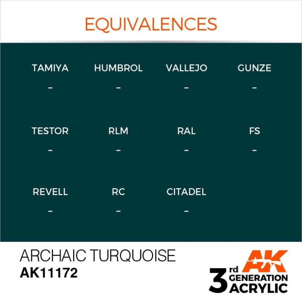 AK Interactive AK11172 Archaic Turquoise Acrylic Paint 17ml (3rd Generation)
