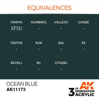 AK Interactive AK11173 Ocean Blue Acrylic Paint 17ml (3rd Generation)