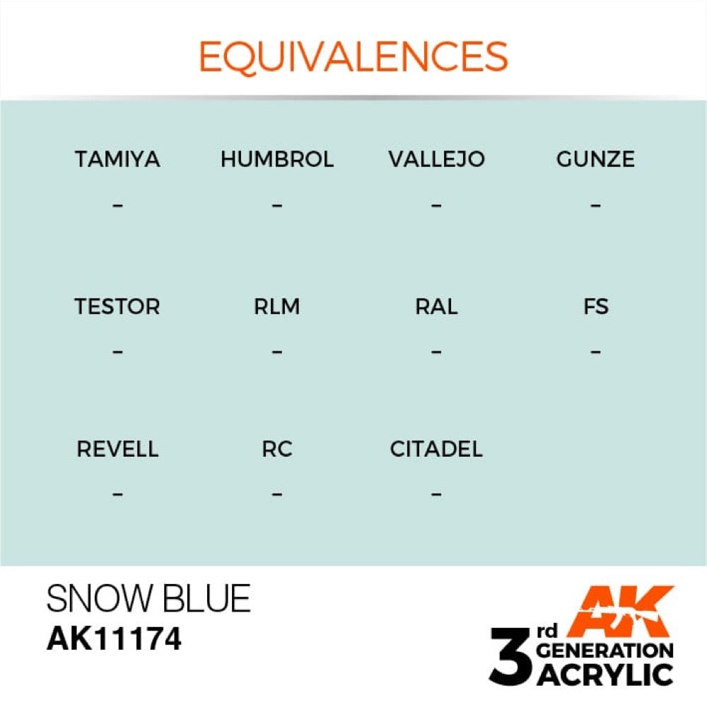 AK Interactive AK11174 Snow Blue Acrylic Paint 17ml (3rd Generation)