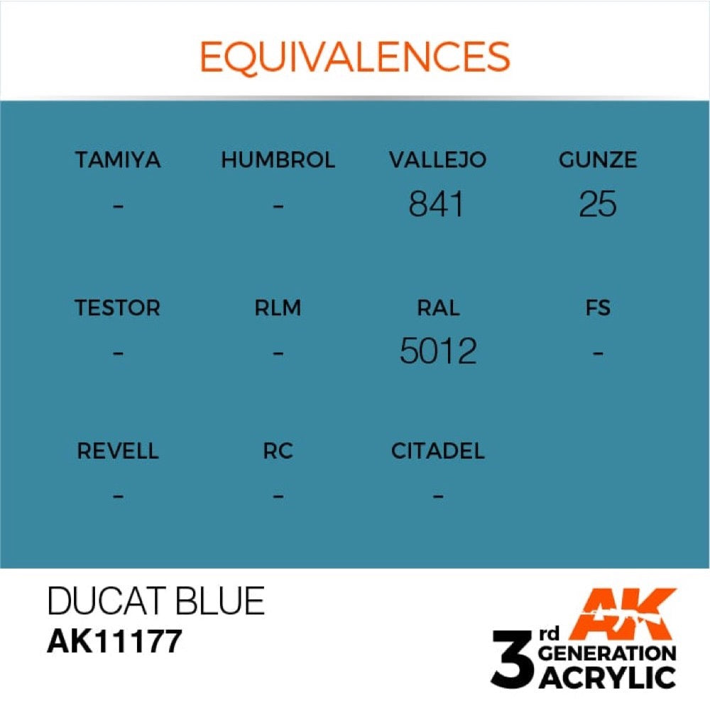 AK Interactive AK11177 Ducat Blue Acrylic Paint 17ml (3rd Generation)