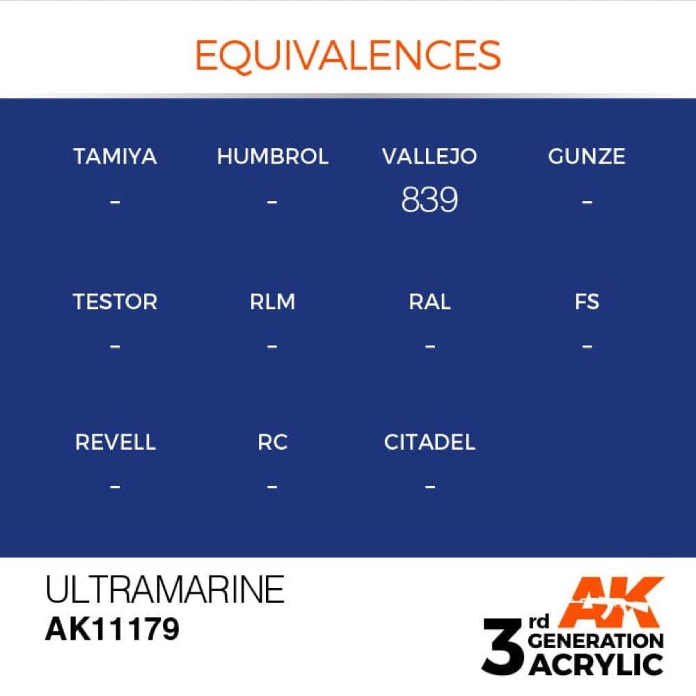 AK Interactive AK11179 Ultramarine Acrylic Paint 17ml (3rd Generation)