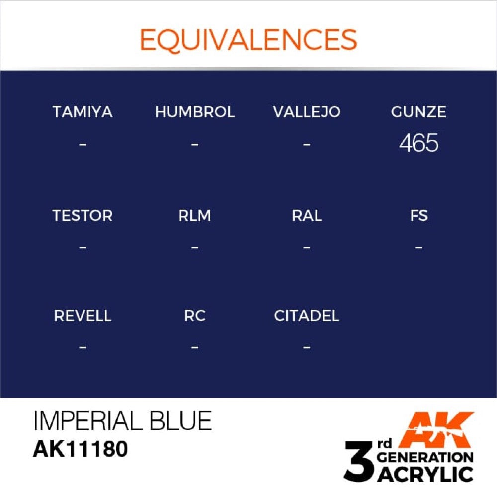 AK Interactive AK11180 Imperial Blue Acrylic Paint 17ml (3rd Generation)