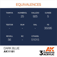 AK Interactive AK11181 Dark Blue Acrylic Paint 17ml (3rd Generation)