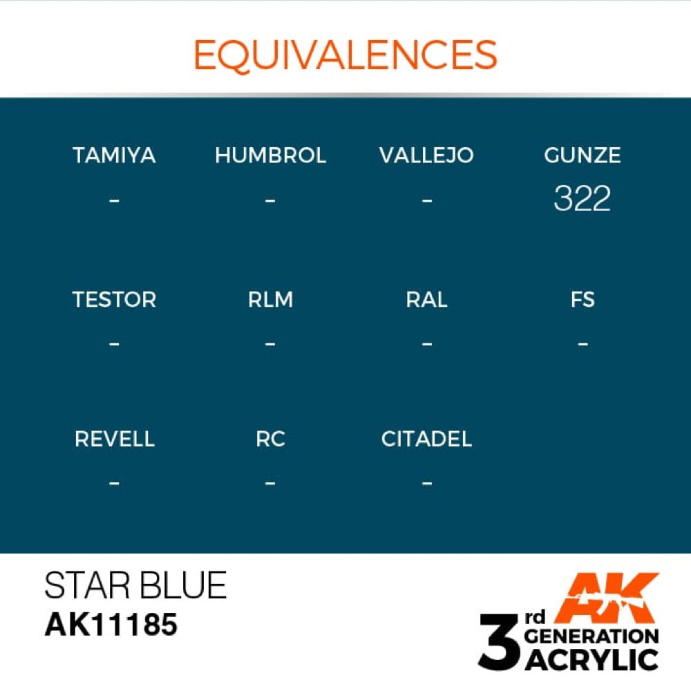 AK Interactive AK11185 Star Blue Acrylic Paint 17ml (3rd Generation)