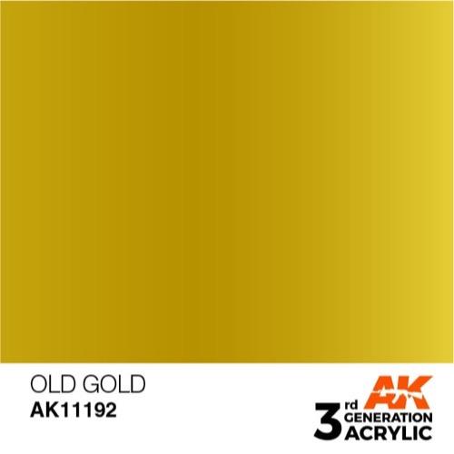 AK Interactive AK11192 Metallic Old Gold Acrylic Paint 17ml (3rd Generation)