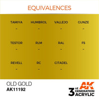 AK Interactive AK11192 Metallic Old Gold Acrylic Paint 17ml (3rd Generation)