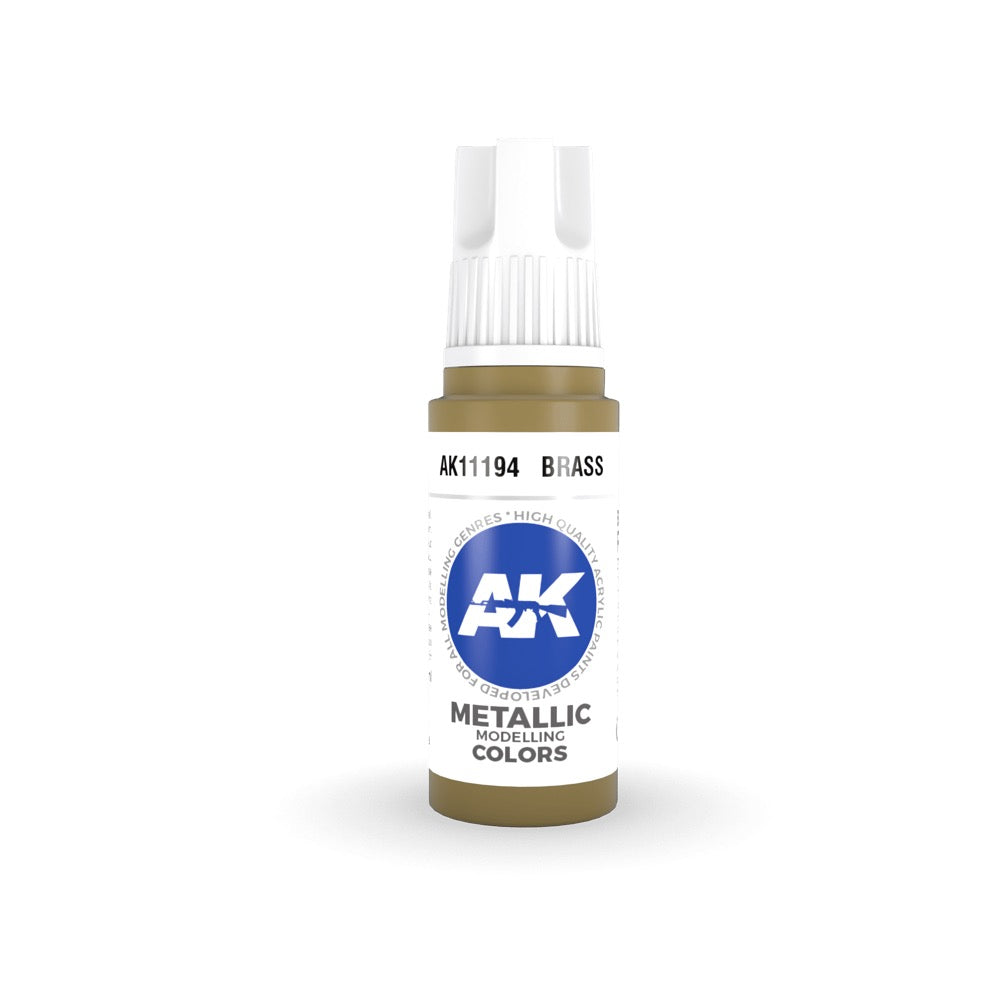 AK Interactive AK11194 Metallic Brass Acrylic Paint 17ml (3rd Generation)