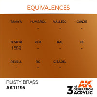 AK Interactive AK11195 Metallic Rusty Brass Acrylic Paint 17ml (3rd Generation)