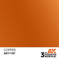 AK Interactive AK11197 Metallic Copper Acrylic Paint 17ml (3rd Generation)