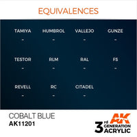 AK Interactive AK11201 Metallic Cobalt Blue Acrylic Paint 17ml (3rd Generation)