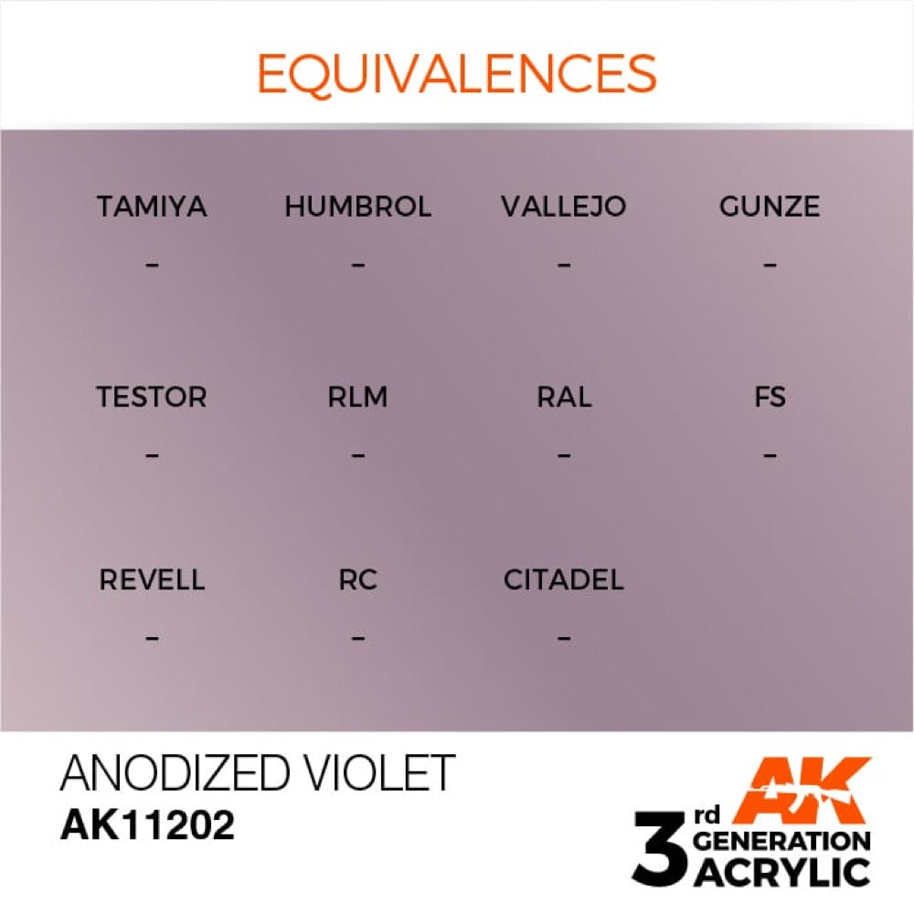 AK Interactive AK11202 Metallic Anodized Violet Acrylic Paint 17ml (3rd Generation)