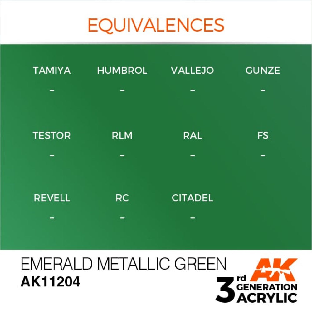 AK Interactive AK11204 Metallic Emerald Green Acrylic Paint 17ml (3rd Generation)
