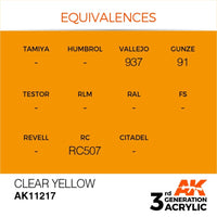 AK Interactive AK11217 Clear Yellow Acrylic Paint 17ml (3rd Generation)