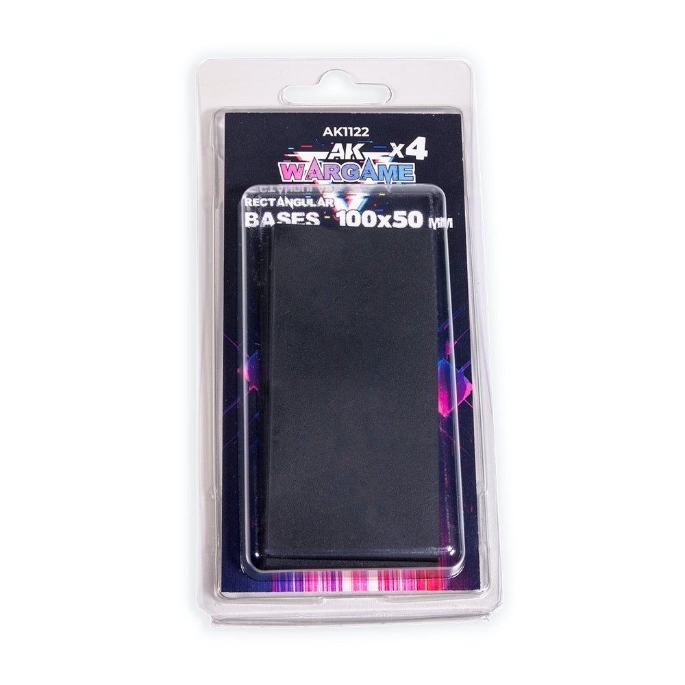 AK Interactive 1122 Rectangular Bases 100x50mm x 4 units