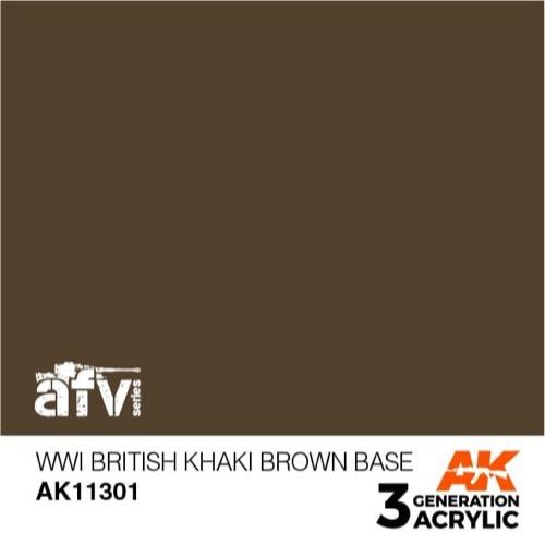 AK Interactive AK11301 AFV Series WWI British Khaki Brown Base Acrylic Paint 17ml 3rd Generation