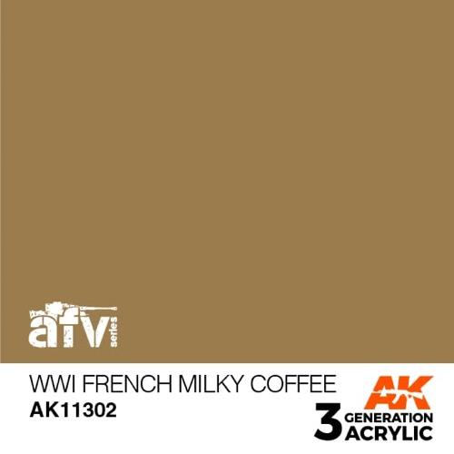 AK Interactive AK11302 AFV Series WWI French Milky Coffee Acrylic Paint 17ml 3rd Generation