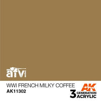 AK Interactive AK11302 AFV Series WWI French Milky Coffee Acrylic Paint 17ml 3rd Generation