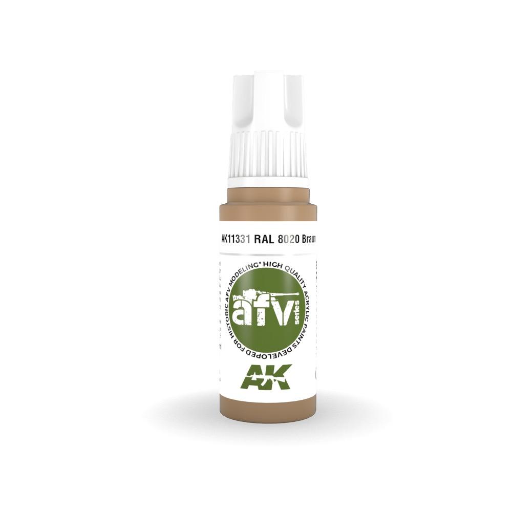 AK Interactive AK11331 RAL 8020 Braun Acrylic Paint 17ml 3rd Generation