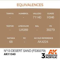 AK Interactive AK11340 AFV Series No.13 Desert Sand FS30279 Acrylic Paint 17ml 3rd Generation