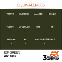 AK Interactive AK11355 AFV Series IDF Green Acrylic Paint 17ml 3rd Generation
