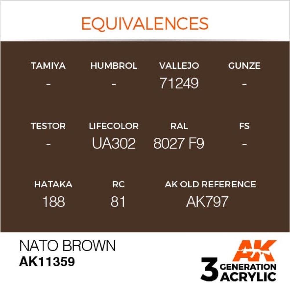 AK Interactive AK11359 NATO Brown Acrylic Paint 17ml 3rd Generation