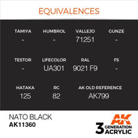 AK Interactive AK11360 AFV Series NATO Black Acrylic Paint 17ml 3rd Generation