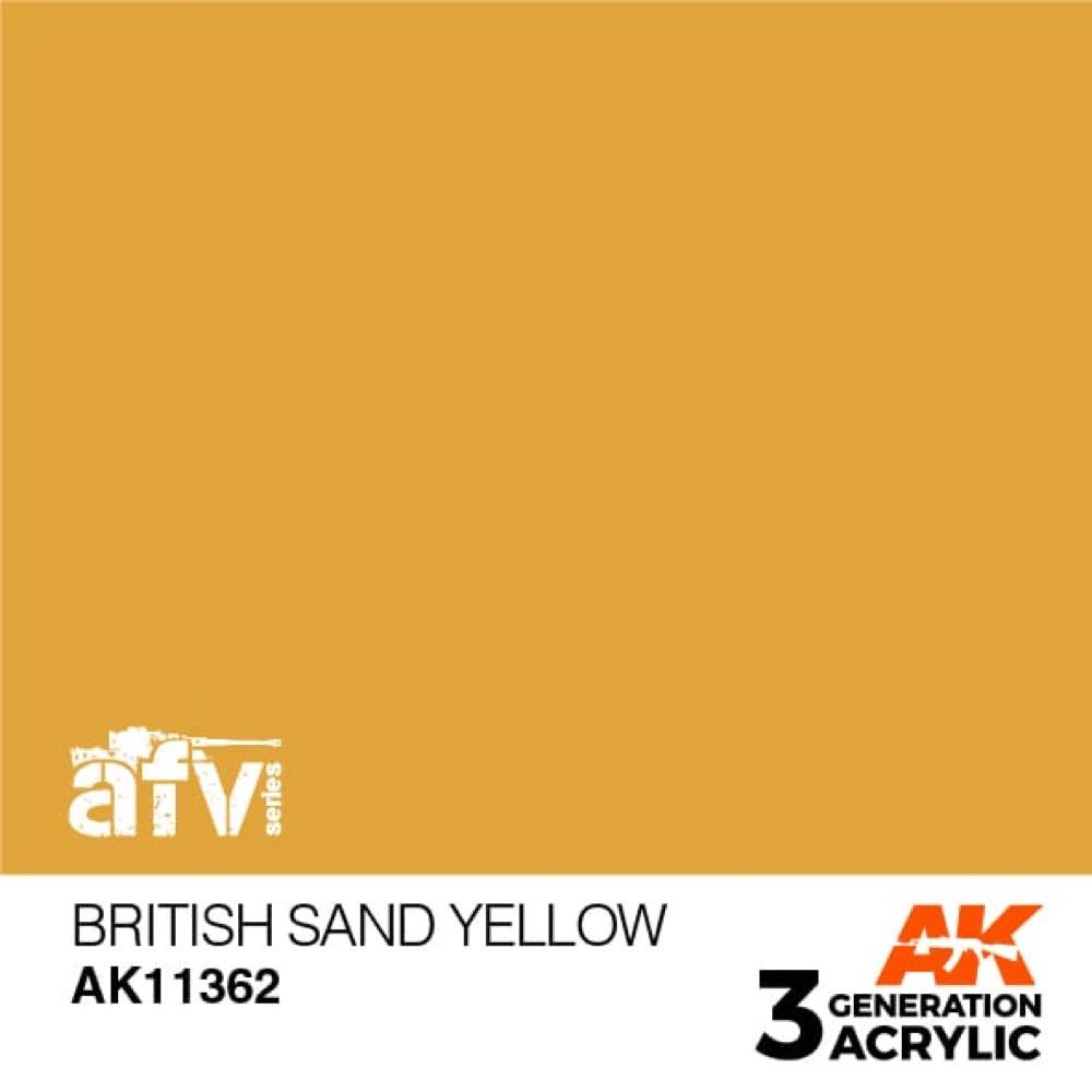 AK Interactive AK11362 AFV Series British Sand Yellow Acrylic Paint 17ml 3rd Generation