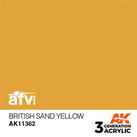 AK Interactive AK11362 AFV Series British Sand Yellow Acrylic Paint 17ml 3rd Generation