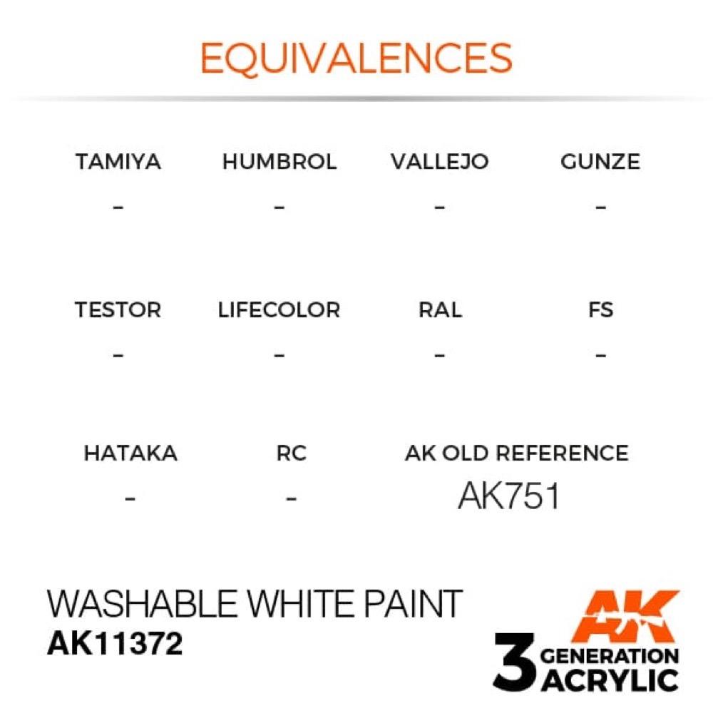 AK Interactive AK11372 Washable White Paint Acrylic Paint 17ml 3rd Generation