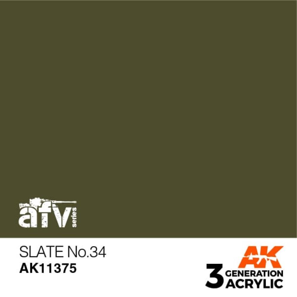 AK Interactive AK11375 Slate No.34 Acrylic Paint 17ml 3rd Generation