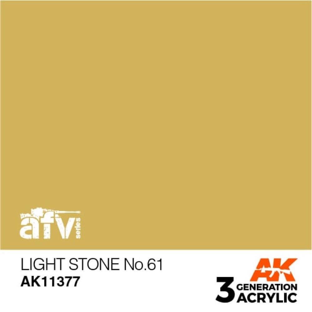 AK Interactive AK11377 AFV Series Light Stone No.61 Acrylic Paint 17ml 3rd Generation