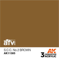 AK Interactive AK11385 AFV Series S.C.C. No.2 Brown Acrylic Paint 17ml 3rd Generation