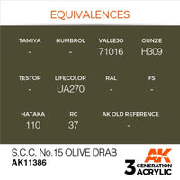 AK Interactive AK11386 AFV Series S.C.C. No.15 Olive Drab Acrylic Paint 17ml 3rd Generation